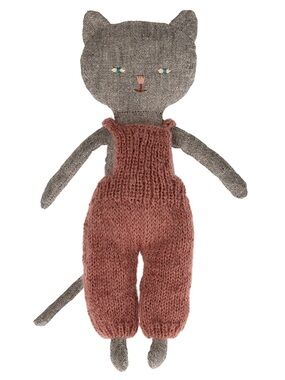 Maileg 8 Inch Kitty In Overalls New